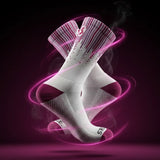 Stride North East Performance Running Socks pair in Violet Velocity from the side