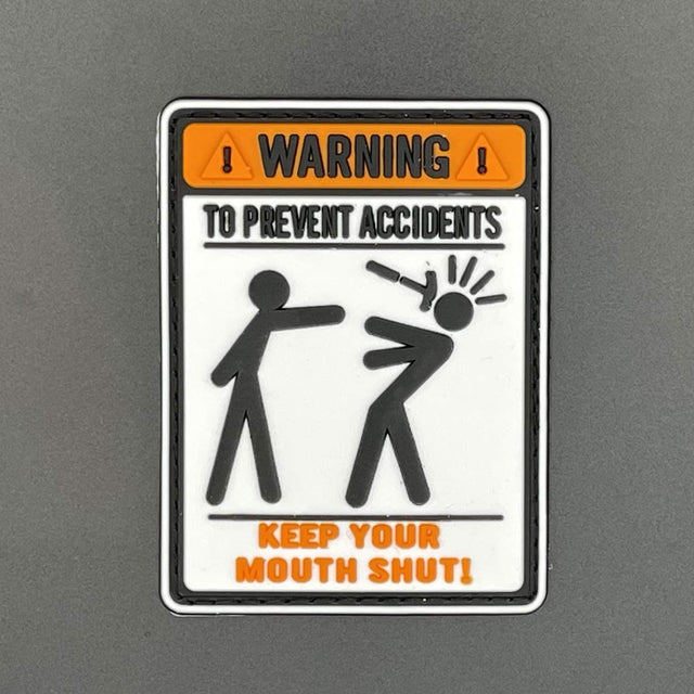 Warning To Prevent Accidents Patch, PVC, Hook & Loop, 8cm | Task Outdoor