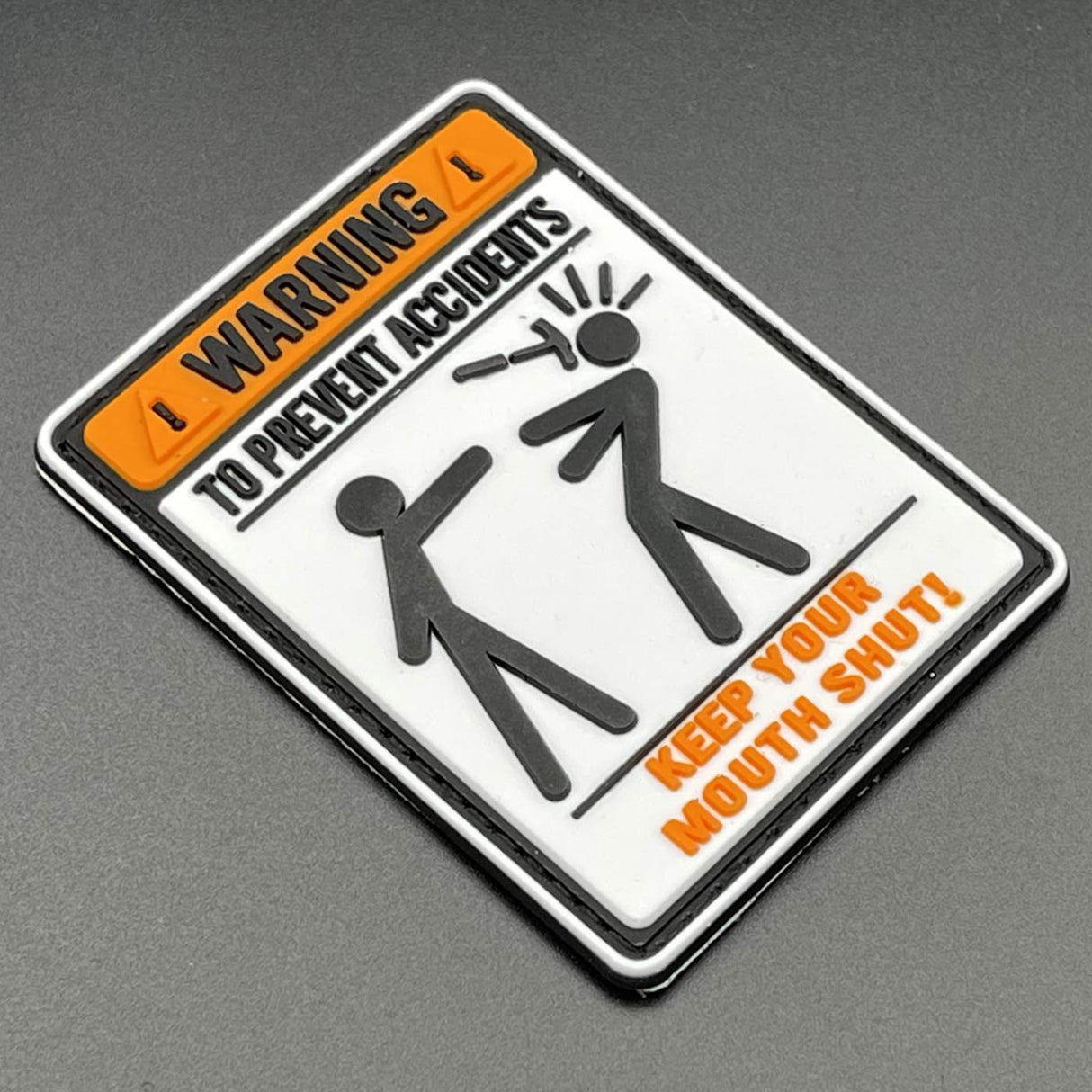 Warning To Prevent Accidents Patch, PVC, Hook & Loop, 8cm | Task Outdoor