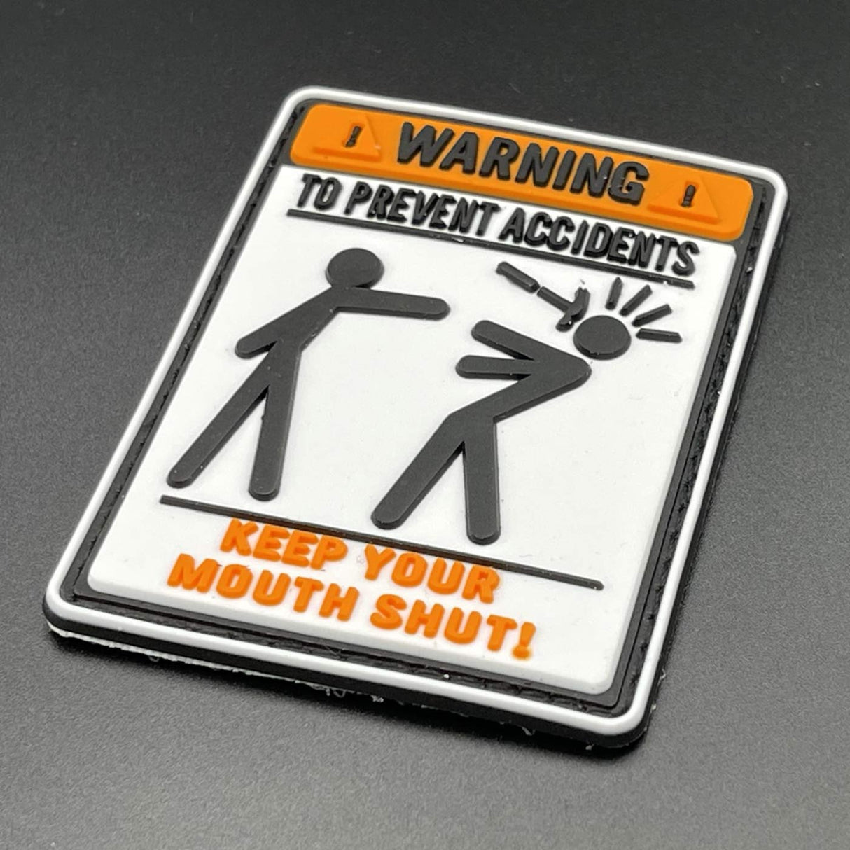 Warning To Prevent Accidents Patch, PVC, Hook & Loop, 8cm | Task Outdoor