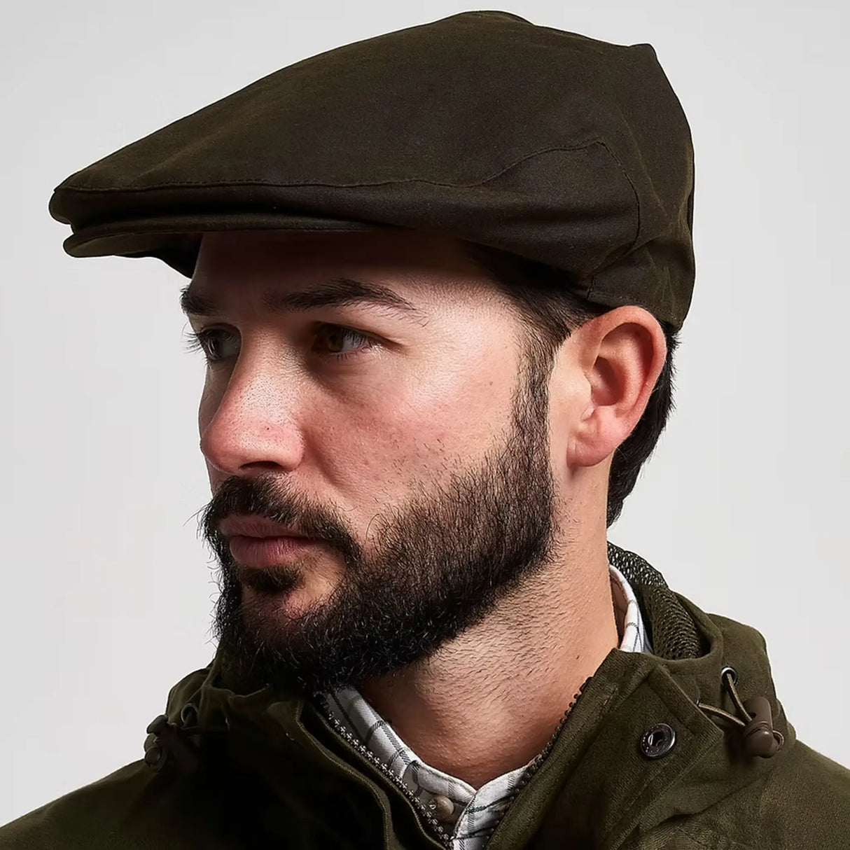 Jack Pyke Wax Flat Cap from the front right on white background