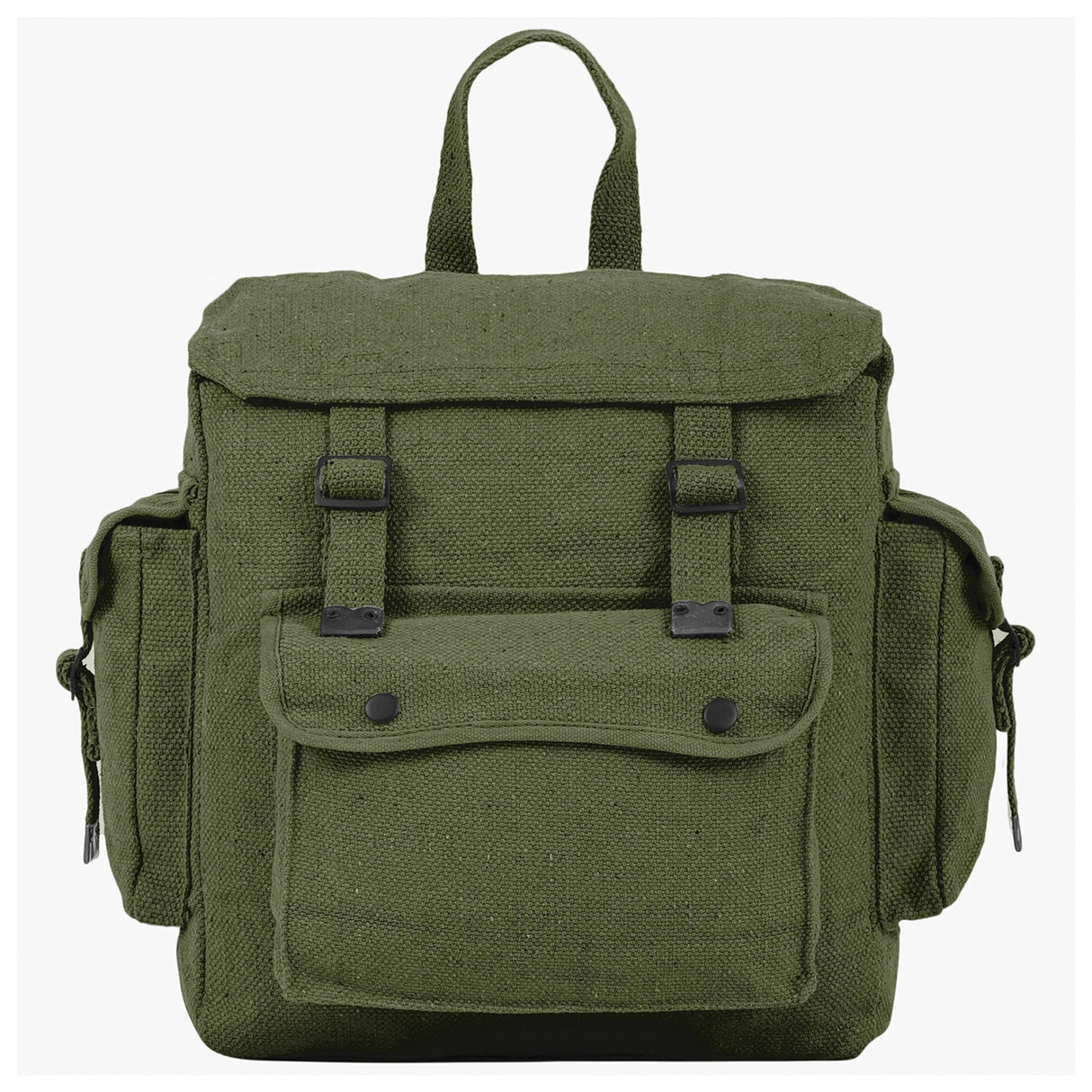 Highlander Large Webbing Backpack with Pockets Olive Green | Task Outdoor