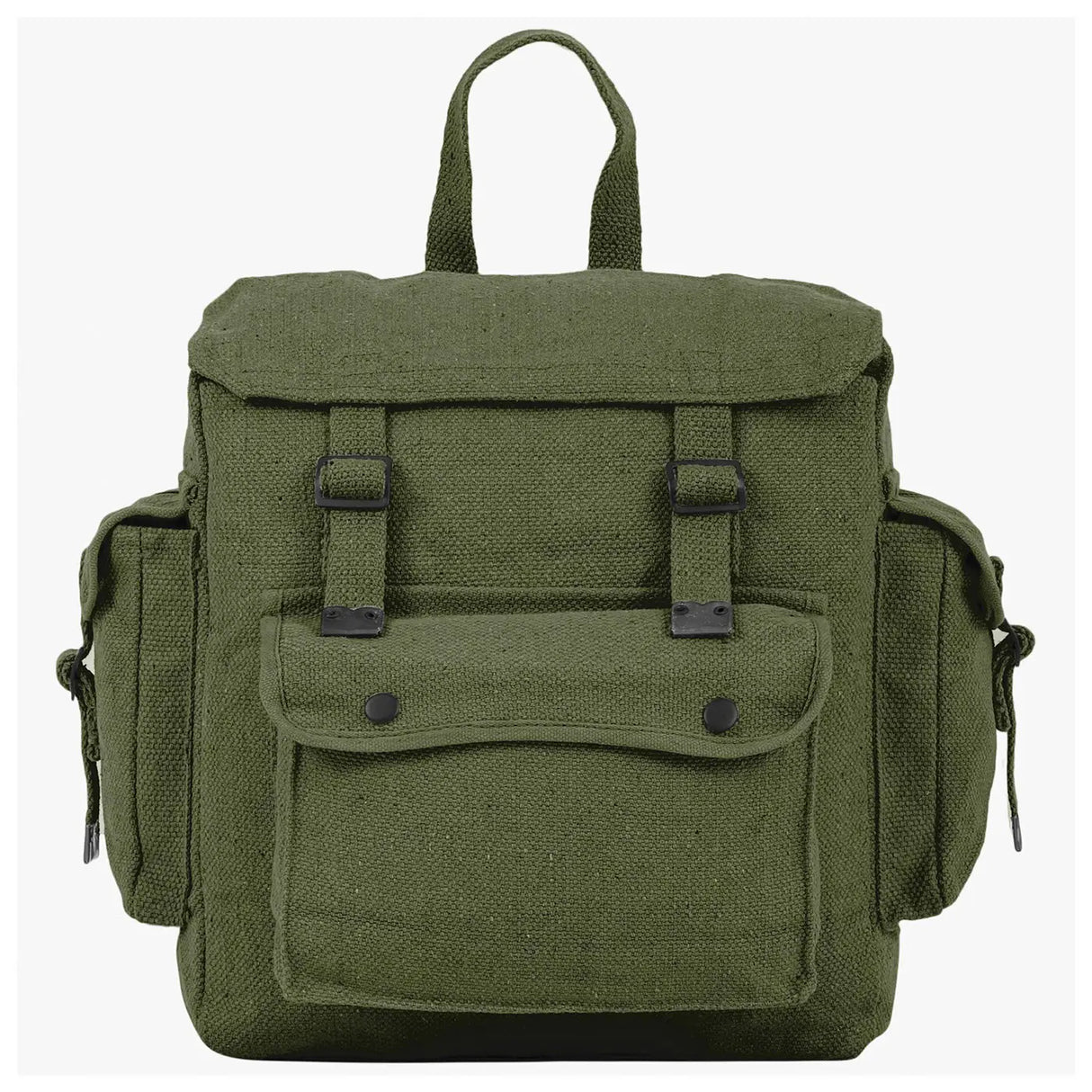 Highlander Large Webbing Backpack with Pockets Olive Green | Task Outdoor