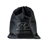 Highlander Wee Banshee black drawstring storage bag with Highlander logo