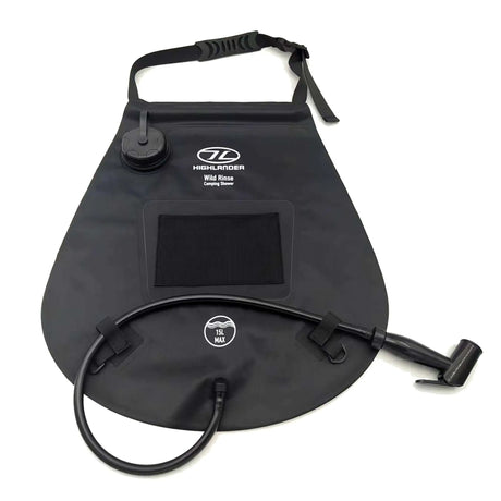 Highlander Wild Rinse Camping Solar Shower 15L on white background