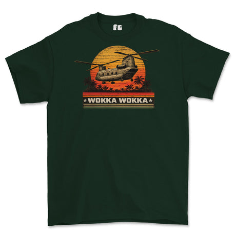 WOKKA WOKKA Chinook Printed T-Shirt - Forest Green