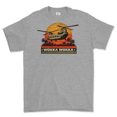 WOKKA WOKKA Chinook Printed T-Shirt - Sports Grey