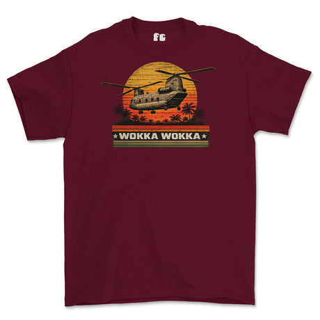 WOKKA WOKKA Chinook Printed T-Shirt - Maroon