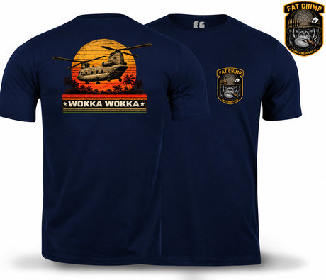 WOKKA WOKKA Double Print T-Shirt - Navy Blue