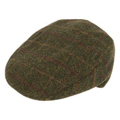Jack Pyke Wool Blend Flat Cap in Dark Olive - front right view on white background