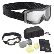 Bolle X1000 Ballistic Goggles 3-Lens Kit - full set with three interchangeable lenses on white background