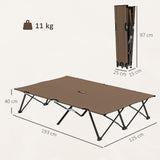 Outsunny Double Camping Cot Bed - Khaki side profile