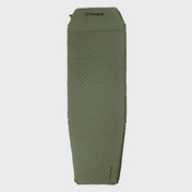Snugpak XL Self-Inflating Sleeping Mat with Built-In Pillow in Olive Green - mat unrolled showing full sleeping surface and integrated pillow