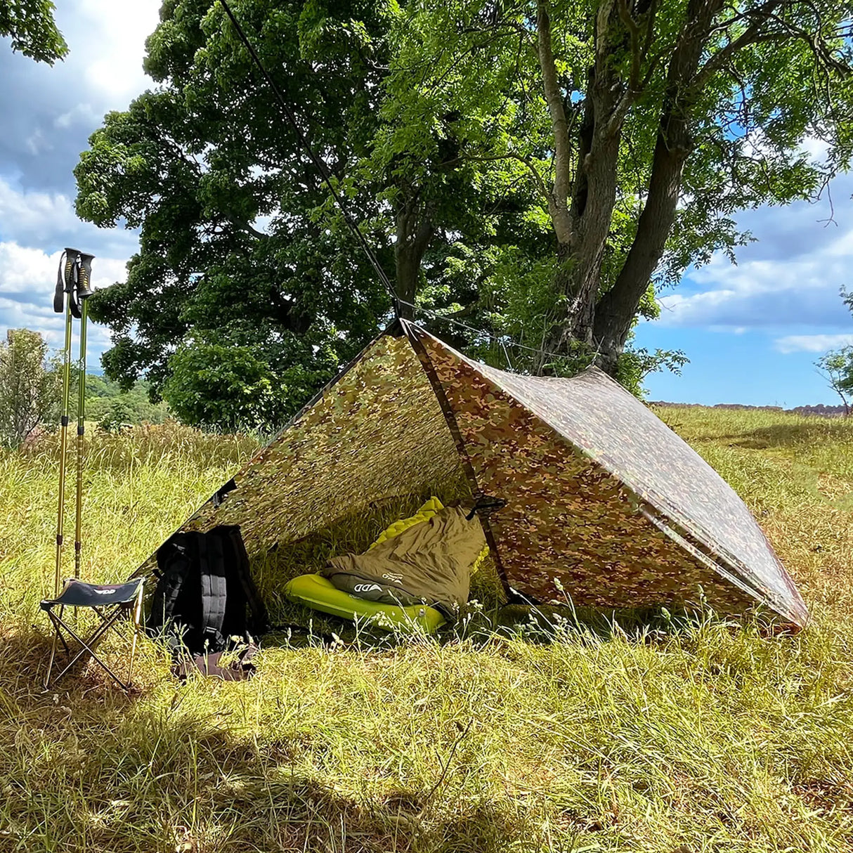 DD Tarp XL in MC Camo for camping