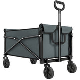 Outsunny 81L Festival Trolley on Wheels - Grey unfolded front view