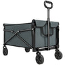 Outsunny 81L Festival Trolley on Wheels - Grey unfolded front view