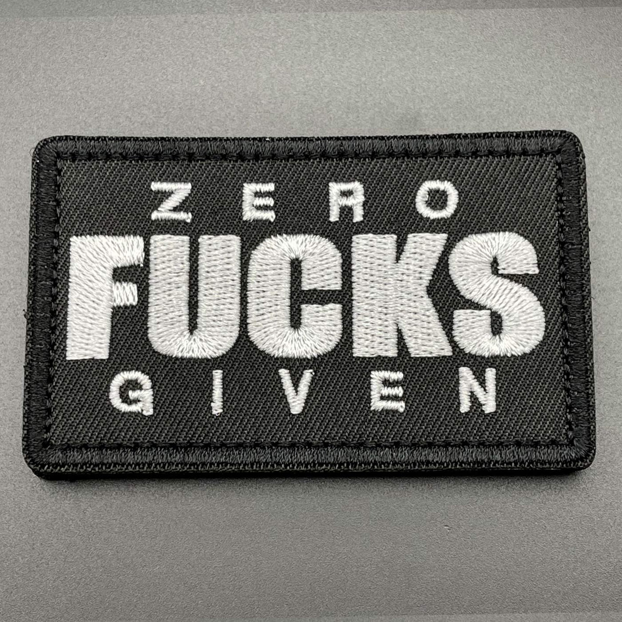 Zero F**ks Given Patch Black, Hook & Loop, 8cm | Task Outdoor