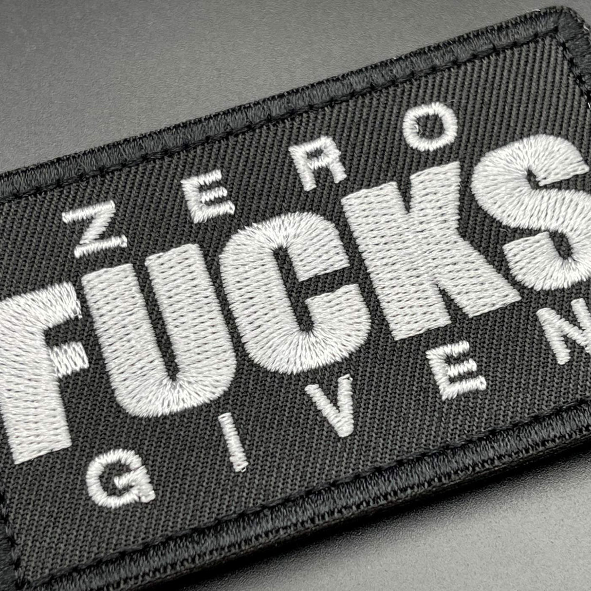 Zero F**ks Given Patch Black, Hook & Loop, 8cm | Task Outdoor