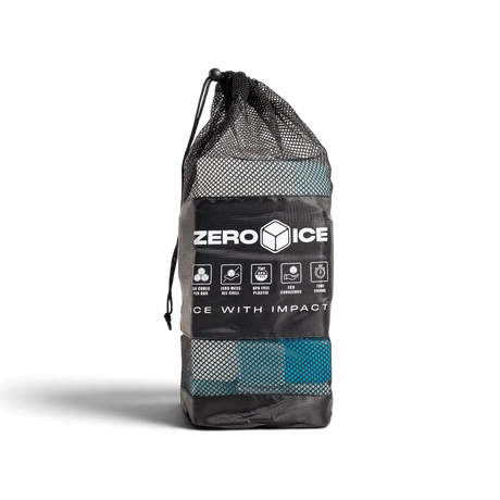 Zero Ice Reusable Cubes - Large in their black mesh drawstring bag