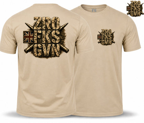 ZRO FKS GVN Double Print T-Shirt - Sand