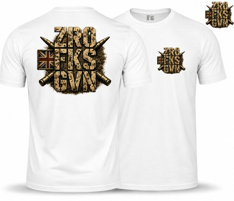 ZRO FKS GVN Double Print T-Shirt - White